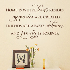 Home Is' Wall Sticker Quote