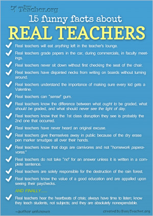 POSTER: 15 Funny Facts About Real Teachers
