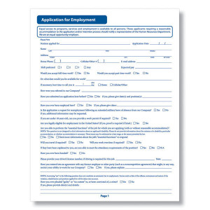 Printable Generic Job Application Template