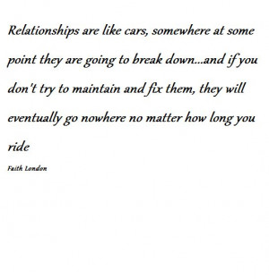 Relationships are like cars.....