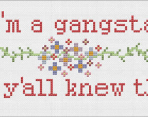 Gangsta Snoop Dogg Lyrics Cross Stitch Digital Pattern