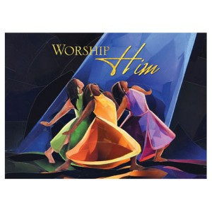 Worship Him African American Dancers Christmas Cards