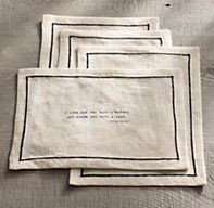 Oscar Wilde Literary Quote Cocktail Napkins Set Of 4 Ivory