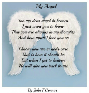 Too My Dear Angel In Heaven I Just Want You To Know That You Are ...