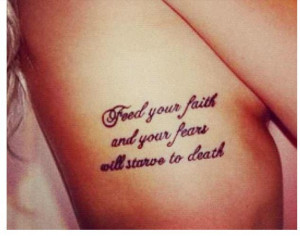 Quote tattoo on ribs