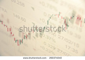 ... stock chart with moving averages & quotes. Multiple exposure. - stock