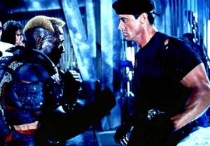 ... and Sylvester Stallone as John Spartan in Demolition Man – 1993