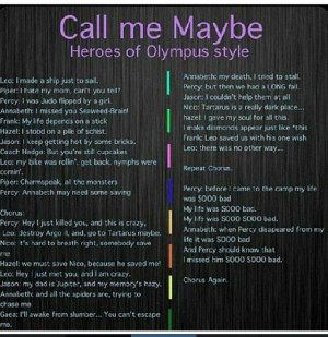 The Heroes of Olympus call me maybe heroes of olympus style