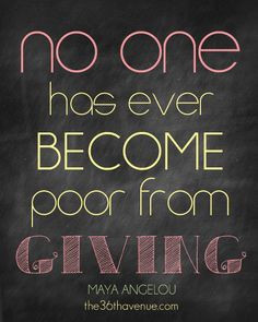 Especially important to remember this holiday. It's better to give ...