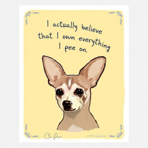 Peeing Chihuahua Poster