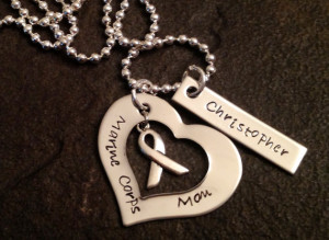 Marine corps mom necklace with personalization hand stamped army navy ...