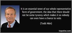It is an essential tenet of our whole representative form of ...