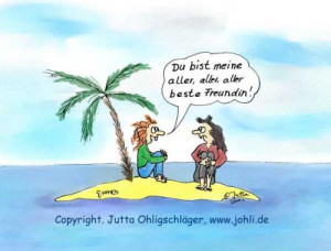 Cartoon: Friends for ever (medium) by Johli tagged insel,frauen ...