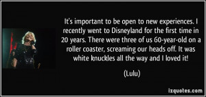 It's important to be open to new experiences. I recently went to ...