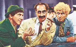 The Marx brothers, Chico, Groucho and Harpo