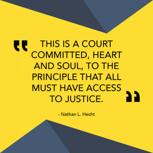 Nathan Hecht is the Chief Justice of the Texas Supreme Court . He has ...