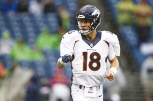 Aug 14, 2015; Seattle, WA, USA; Denver Broncos quarterback Peyton ...