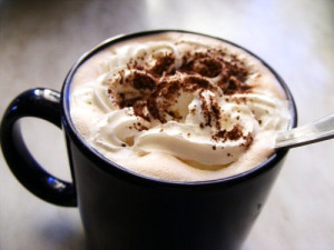 ... delicious spoon Whipped Cream cacao hot chocolate with whipped cream
