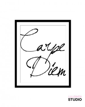 ... Bedroom Decor - Carpe Diem Art - French Quote - Inspirational Signs