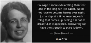 ... discovering we have the strength to stare it down. - Eleanor Roosevelt