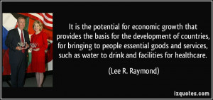 for economic growth that provides the basis for the development ...