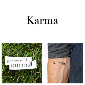 Quotes - Karma - Temporary Tattoo (Set of 2)