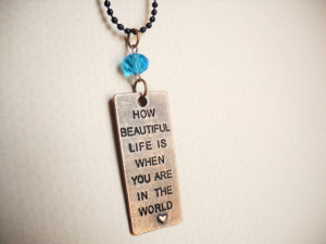 Quote Necklace-Mixed Metal-Inspirational Word Necklace for my cousin