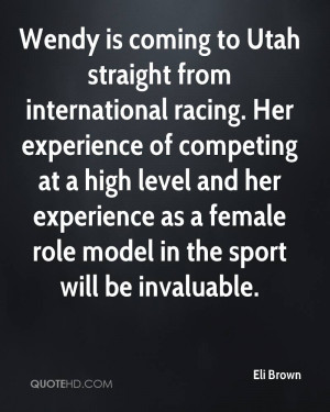 from international racing. Her experience of competing at a high level ...