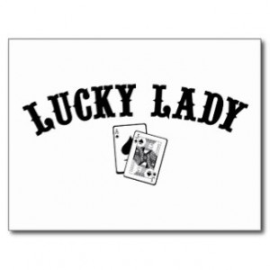 Lady Luck ~ Cards Poker Gambling Casino Postcard