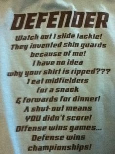 Soccer Defenders, that's me!!! More