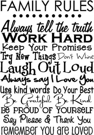 love the Family Rules quotes. I want one of these to hang