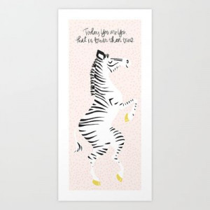 Pink Zebra (Dr. Seuss quote) Left Art Print by Lay Baby Lay - $15.00