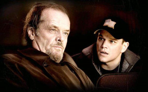Jack Nicholson as Frank Costello and Matt Damon as Colin Sullivan in ...