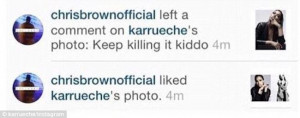 Chris Brown has also been showering Karrueche Tran with love via ...