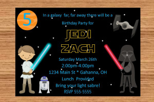 star wars birthday cards star wars inspired birthday invitation many ...