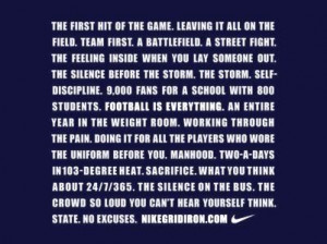nike football sayings