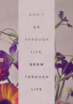 don't go through life, grow through life