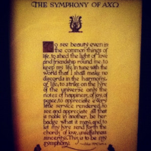 This is to be my Symphony... Alpha Chi Omega