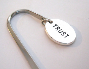 Trust Silver Metal Bookmark Inspirational Quotes Handmade Library Page ...