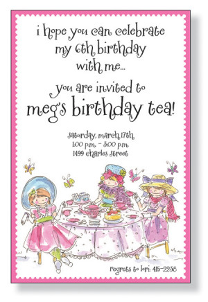 Tea Party Invitation Verses Pic #15