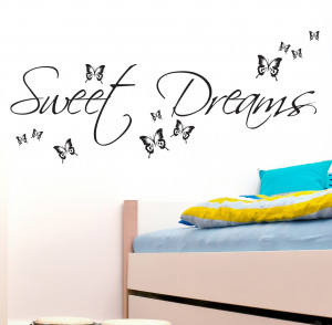 Details about SWEET DREAMS WALL STICKER ART DECALS QUOTES BEDROOM W43