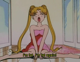 anime, bunny, fat, girl, quotes, sailor moon, skinny, text