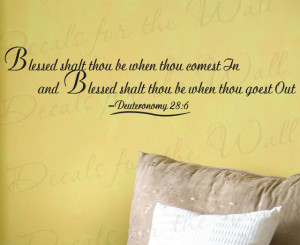Wall Art Decal Sticker Quote Vinyl Blessed Shalt Thou Be Religious ...