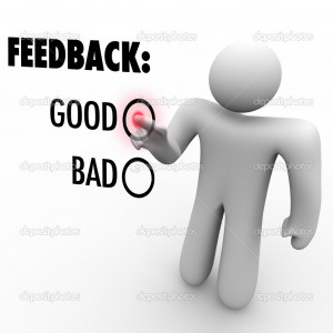 Giving Opinion Feedback Answering Question Touch Screen - Stock Image