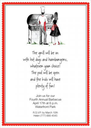 Cook Out Couple Party Invitations