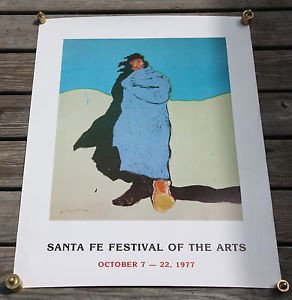 Vintage Original 1977 Fritz Scholder Santa Fe Festival For the Arts