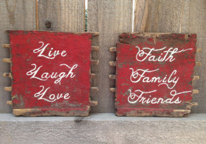 Reclaimed Wood Sign - Hand Painted Sayings - word art