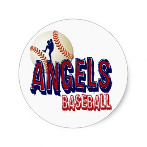 Angels Baseball Round Stickers