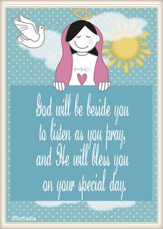 First Holy Communion illustration - quote. By Martinela Cartoons