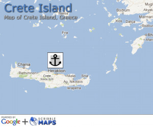 Map of Crete Island Greece